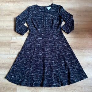COPY - Calvin Klein dress rayon blend fit & flare textured black white